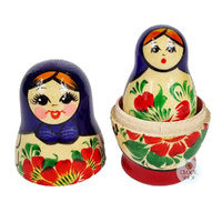 Kirov Russian Dolls- Purple Scarf & Red Dress 10cm (Set Of 5) image