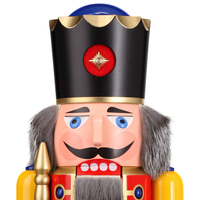 50cm Red & Yellow King Nutcracker By Seiffener image