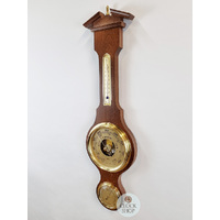 71cm Walnut Traditional Weather Station With Barometer Thermometer & Hygrometer By FISCHER image