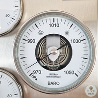 31cm Silver Outdoor Weather Station With Barometer Thermometer & Hygrometer By FISCHER  image