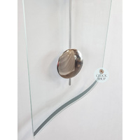 55cm Silver Curved Glass Pendulum Wall Clock By AMS  image
