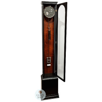 186cm Hand Polished Black Precision Floor Clock With Moon Dial By HERMLE image