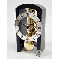 18cm Black Mechanical Skeleton Table Clock By HERMLE image