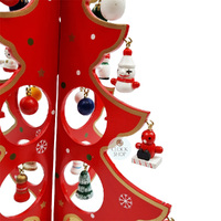 30cm Red Rotatable Christmas Tree With Decorations image