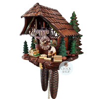 Wood Chopper & Trees 8 Day Mechanical Chalet Cuckoo Clock 30cm By SCHWER image