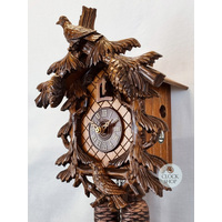 Birds In Fir Tree 8 Day Mechanical Carved Cuckoo Clock 32cm By SCHWER image
