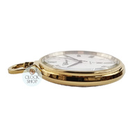 43mm Gold Unisex Pocket Watch With Open Dial By CLASSIQUE (White Roman) image