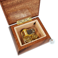 Wooden Music Box With Floral Inlay- Small (Tchaikovsky-Waltz Of The Flowers) image