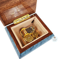 Blue Wooden Music Box With Edelweiss Flowers- Small (Edelweiss) image