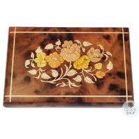 Burlwood Ballerina Musical Jewellery Box With Floral Inlay (Tchaikovsky- The Sleeping Beauty) image