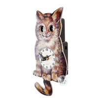 Cat Battery Clock With Moving Eyes 15cm By ENGSTLER image