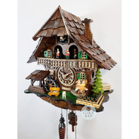 Girl on Rocking Horse Battery Chalet Cuckoo Clock 34cm By ENGSTLER image