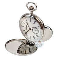 4.9cm Stainless Steel Mechanical Pocket Watch With Open Skeleton Back By CLASSIQUE (Roman) image