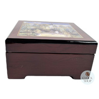 Wooden Musical Jewellery Box- The Artist's Garden at Vétheuil By Monet (What A Wonderful World) image