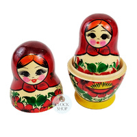 Kirov Russian Dolls- Red Scarf & Yellow Dress 15cm (Set Of 7) image