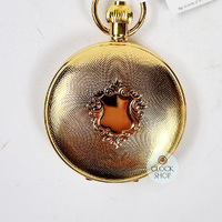 4.9cm Gold Plated Mechanical Skeleton Swiss Pocket Watch By CLASSIQUE (Roman) image