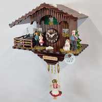 Heidi House Battery Chalet Kuckulino With Moving Goats & Swinging Doll 17cm By TRENKLE image