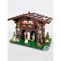 17cm Chalet Weather House With Alpine Flowers By TRENKLE image