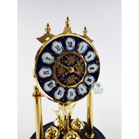 23cm Royal Blue & Gold Porcelain Anniversary Clock With Westminster Chime & Decorative Dial By HALLER image