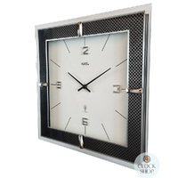 29cm Black & White Square Glass Wall Clock By AMS image