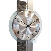 67cm Charcoal & Silver Pendulum Wall Clock With Silver Dial By AMS  image