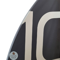 40cm Black Glass Silent Wall Clock By AMS image
