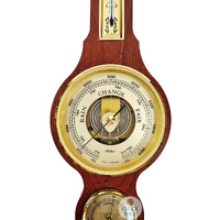 54cm Mahogany Traditional Weather Station With Barometer, Thermometer & Hygrometer By FISCHER image