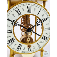 24cm Brass Mechanical Skeleton Table Clock With Bell Strike By HERMLE image