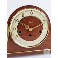 21.5cm Walnut Mechanical Tambour Mantel Clock With Westminster Chime By HERMLE  image