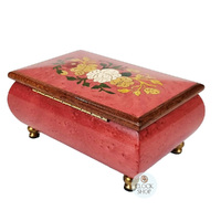 Rose Wooden Musical Jewellery Box With Floral Inlay- Large (Tchaikovsky- Waltz Of The Flowers) image