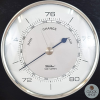 28.5cm Black & Chrome Weather Station With Barometer Thermometer & Hygrometer By FISCHER image