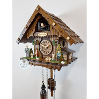 Heidi House Battery Chalet Cuckoo Clock With Dog & Goat 22cm By ENGSTLER image
