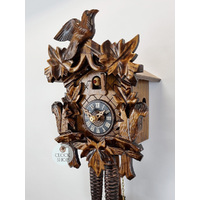 5 Leaf & Bird With Squirrels 1 Day Mechanical Carved Cuckoo Clock 22cm By ENGSTLER image