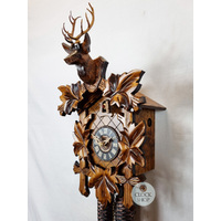 5 Leaf & Deer 8 Day Mechanical Carved Cuckoo Clock 42cm By ENGSTLER image