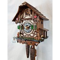 Deer & Water Trough 1 Day Mechanical Chalet Cuckoo Clock 23cm By ENGSTLER image