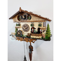 Water Wheel And Dancers On The Side Battery Chalet Cuckoo Clock 25cm By ENGSTLER image