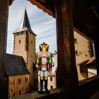40cm Purple & Green King Nutcracker By Seiffener image