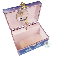 Blue & Purple Ballerina Musical Jewellery Chest With Dancing Ballerinas (Tchaikovsky- Swan Lake) image