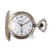 48mm Rhodium Unisex Pocket Watch With Trotter Horse By CLASSIQUE (Arabic) image
