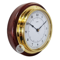 17cm Mahogany Nautical Quartz Clock By FISCHER image