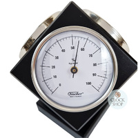15cm Black Weather Station Cube With Barometer Thermometer & Hygrometer By FISCHER image