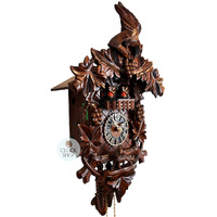 Fox & Grapes 1 Day Mechanical Carved Cuckoo Clock 46cm By HÖNES image