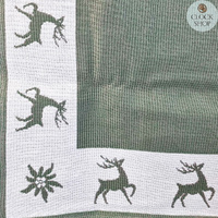 Green Reindeer Tablecloth By Schatz (80cm) image