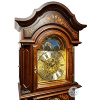 207cm Walnut Grandfather Clock With Calendar Dial & Shelves By SCHNEIDER image