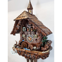 Bears In Forest 8 Day Mechanical Chalet Cuckoo Clock With Dancers 63cm By HÖNES image