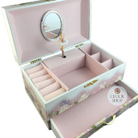 Floral Musical Jewellery Box With Fairy & Drawer (Tchaikovsky-Waltz Of The Flowers) image