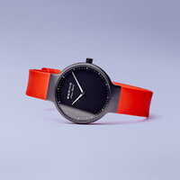 Max Rene Collection Black Womens Watch With Red Silicone Red Band By BERING image