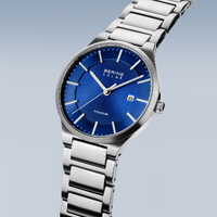 40mm Solar Collection Mens Watch With Blue Dial, Titanium Strap & Case By BERING image