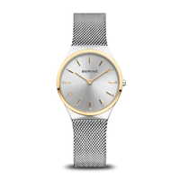 Gift Set- 31mm Classic Collection Gold & Silver Womens Watch With Silver Dial & Bracelet By BERING image