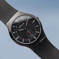 40mm Classic Collection Mens Watch With Black Dial & Milanese Strap By BERING image